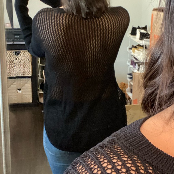 Black top shop sweater with mesh style detailing - Picture 2 of 4